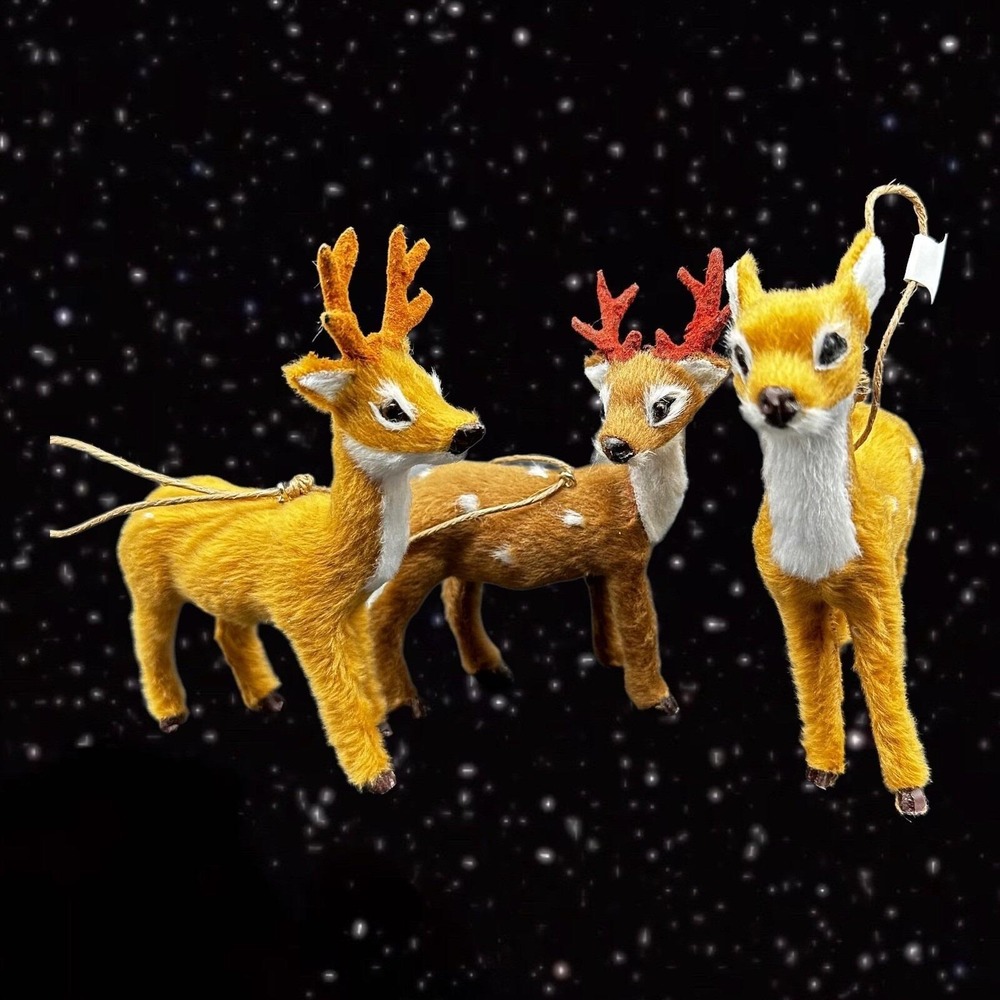 Target 2022 Reindeer Christmas Ornament Brown Deer Wondershop 3 Set 5"T